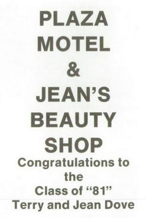 Plaza Motel - 1981 Yearbook Ad (newer photo)